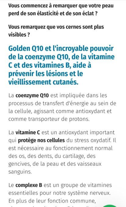 CURE DE RAJEUNISSEMENT Q10 